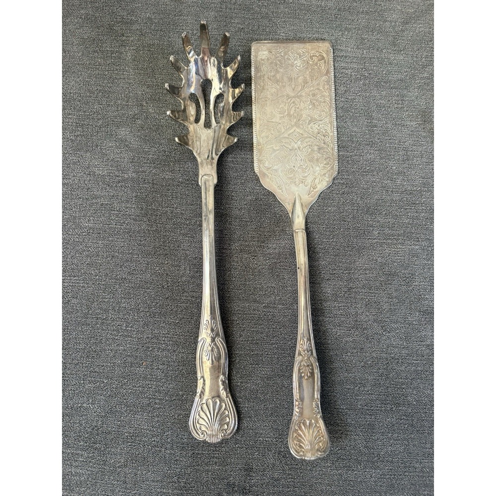 Vintage Silver Plated Sheffield Kings Pattern Lasagna Cake Server Pasta Server